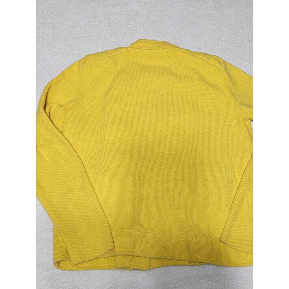 Lauren Ralph Lauren Yellow Knit Motorcycle Jacket, Small Zipper/ Button - Picture 8 of 8